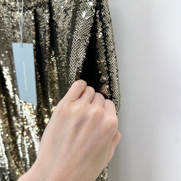 Antonio Melani Sequined Geri Pants High Waisted Straight Party Gold US 0 NWT - Picture 11 of 11